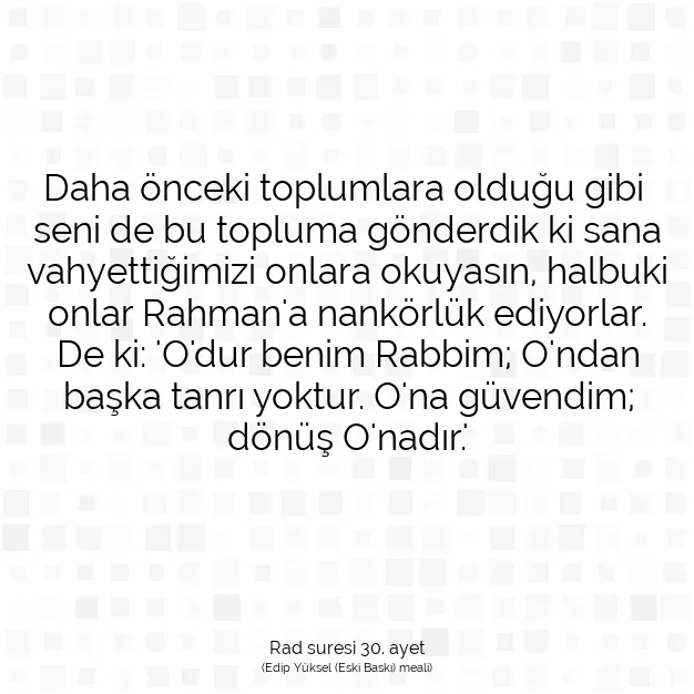 Ayetbul | Kuran Mealleri | Quran | Rad suresi 30. ayet