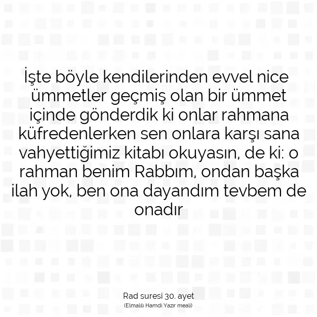 Ayetbul | Kuran Mealleri | Quran | Rad suresi 30. ayet