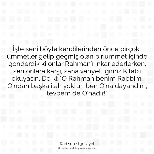 Ayetbul | Kuran Mealleri | Quran | Rad suresi 30. ayet