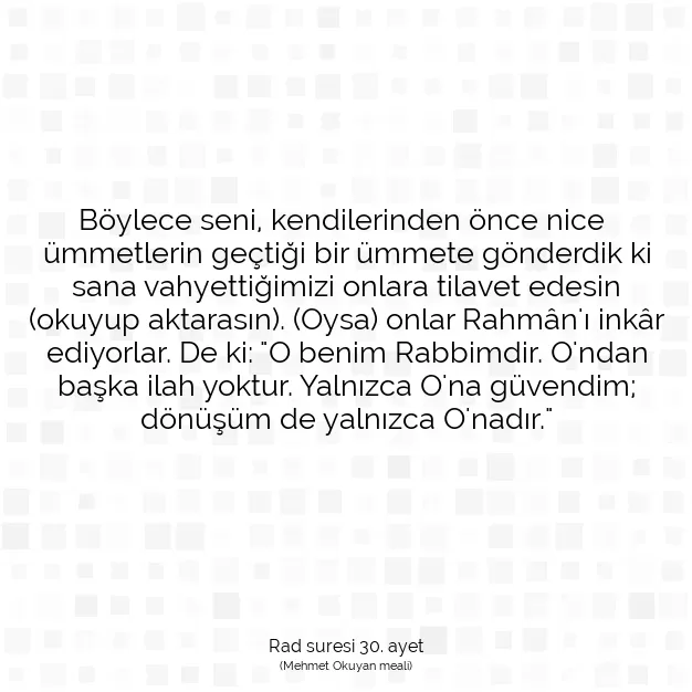 Ayetbul | Kuran Mealleri | Quran | Rad suresi 30. ayet