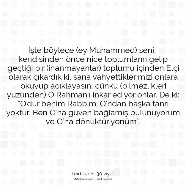 Ayetbul | Kuran Mealleri | Quran | Rad suresi 30. ayet