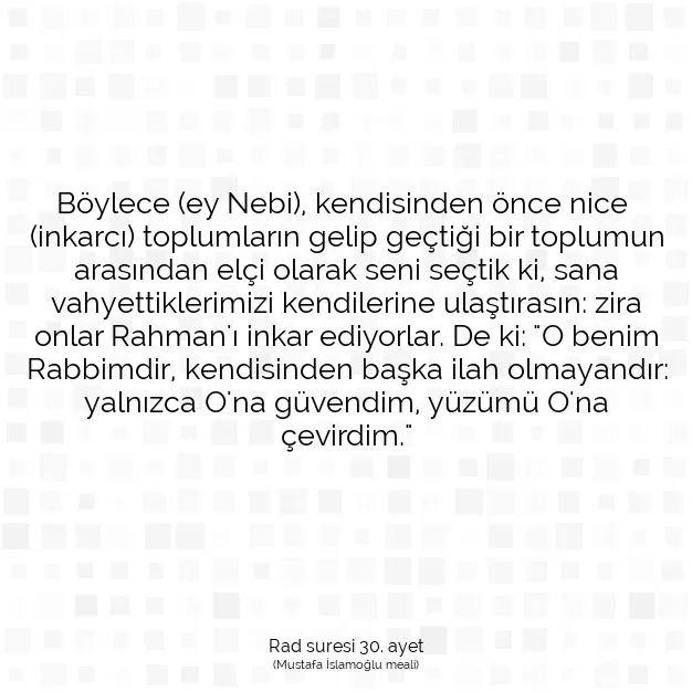 Ayetbul | Kuran Mealleri | Quran | Rad suresi 30. ayet