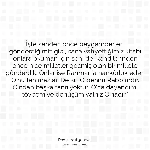 Ayetbul | Kuran Mealleri | Quran | Rad suresi 30. ayet