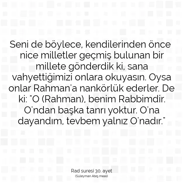 Ayetbul | Kuran Mealleri | Quran | Rad suresi 30. ayet