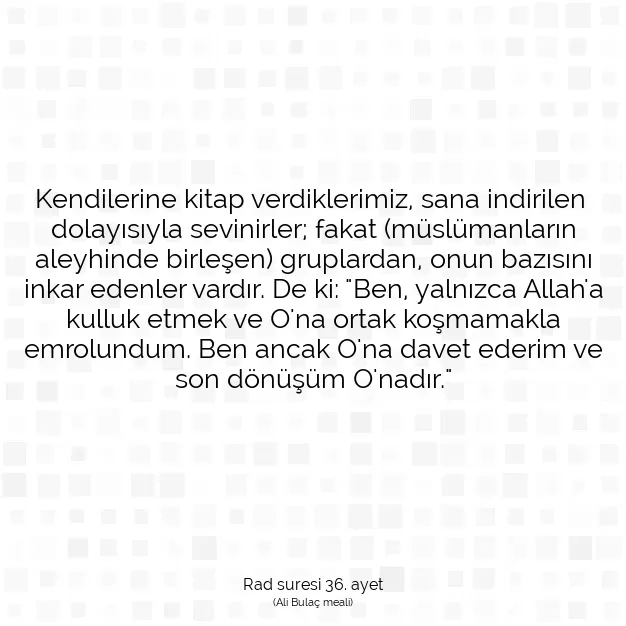 Ayetbul | Kuran Mealleri | Quran | Rad suresi 36. ayet