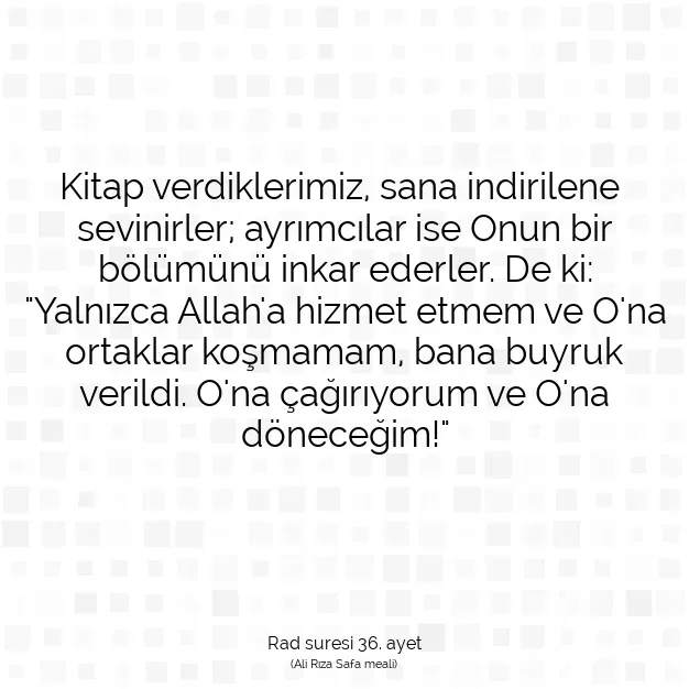 Ayetbul | Kuran Mealleri | Quran | Rad suresi 36. ayet