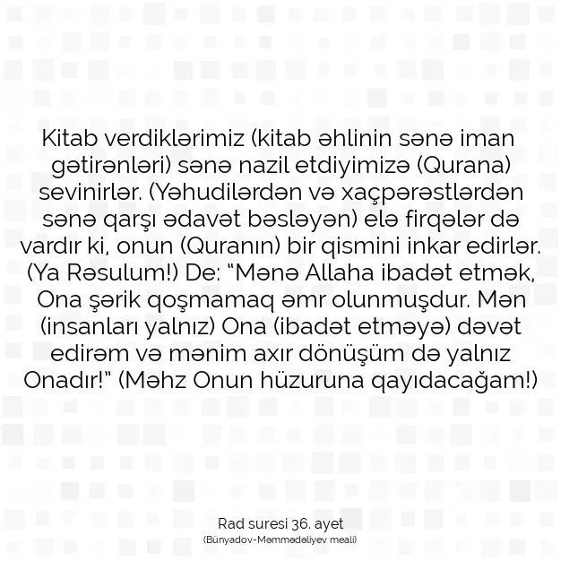 Ayetbul | Kuran Mealleri | Quran | Rad suresi 36. ayet