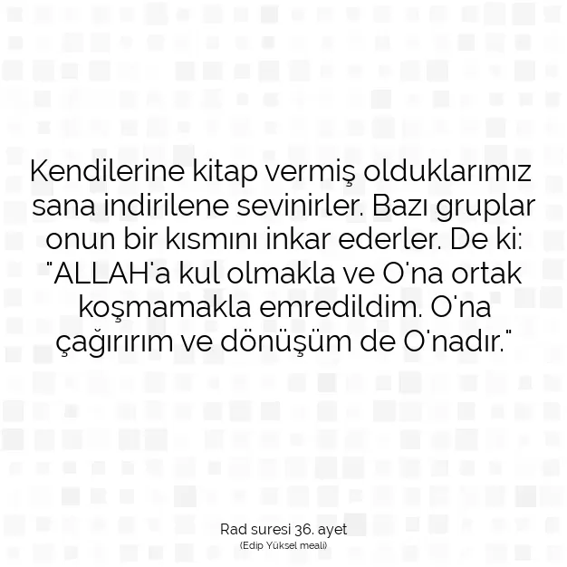 Ayetbul | Kuran Mealleri | Quran | Rad suresi 36. ayet