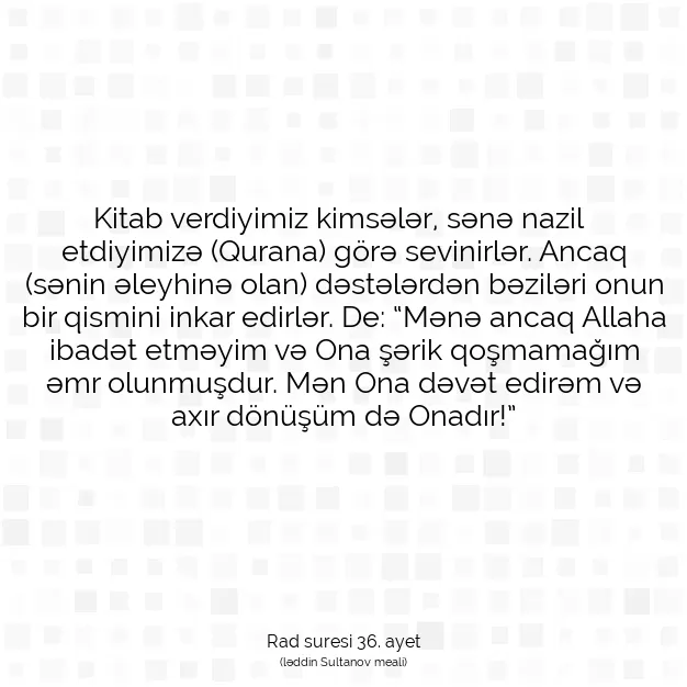 Ayetbul | Kuran Mealleri | Quran | Rad suresi 36. ayet