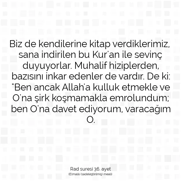 Ayetbul | Kuran Mealleri | Quran | Rad suresi 36. ayet