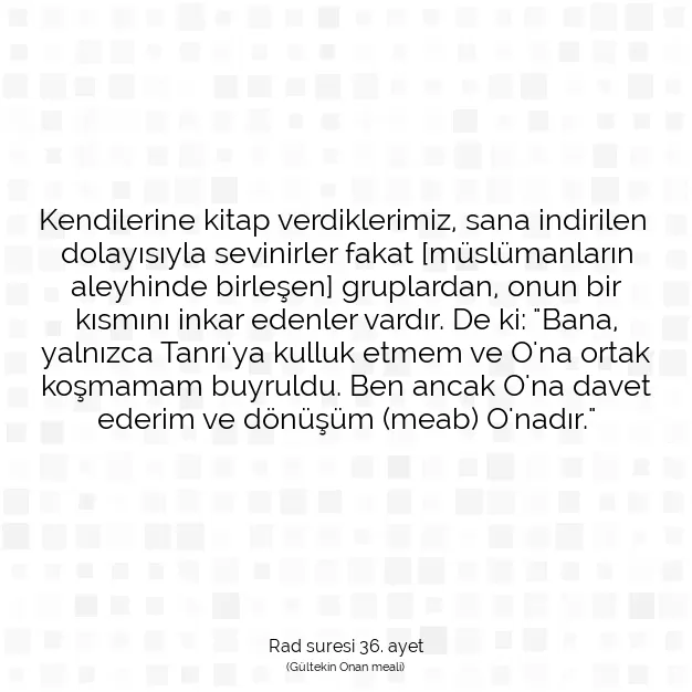 Ayetbul | Kuran Mealleri | Quran | Rad suresi 36. ayet