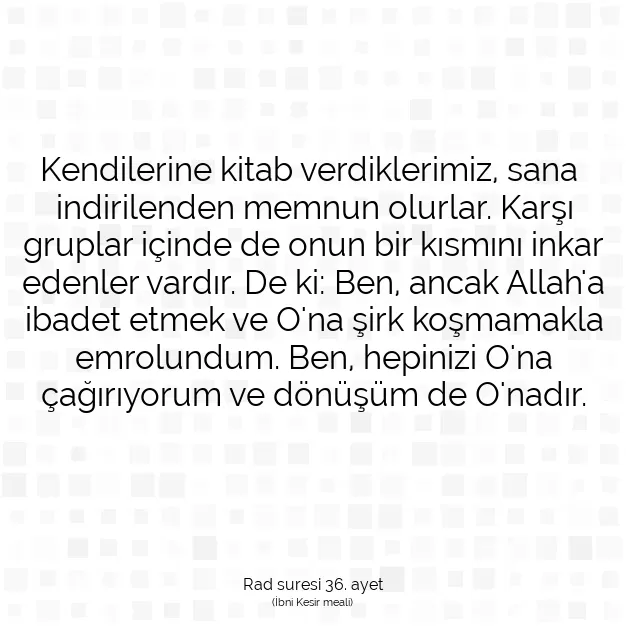 Ayetbul | Kuran Mealleri | Quran | Rad suresi 36. ayet