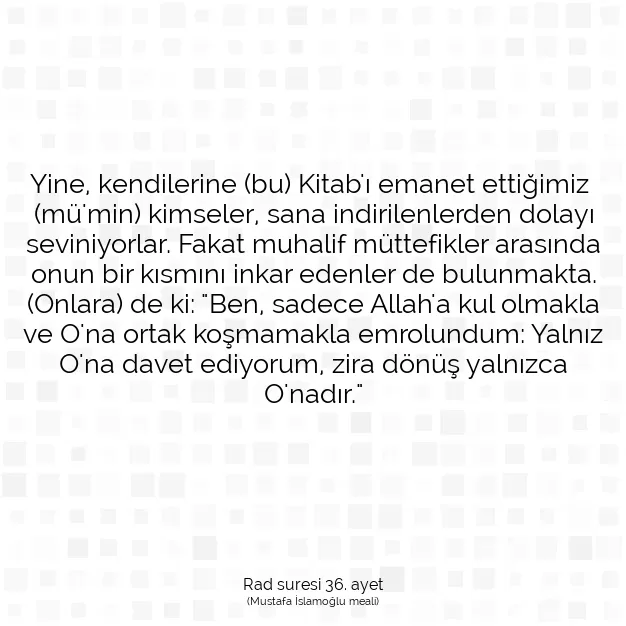 Ayetbul | Kuran Mealleri | Quran | Rad suresi 36. ayet