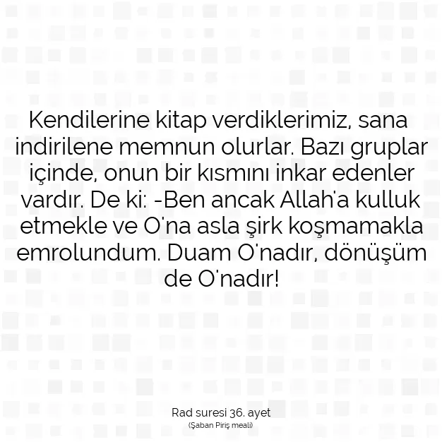 Ayetbul | Kuran Mealleri | Quran | Rad suresi 36. ayet