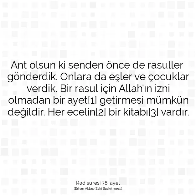 Ayetbul | Kuran Mealleri | Quran | Rad suresi 38. ayet