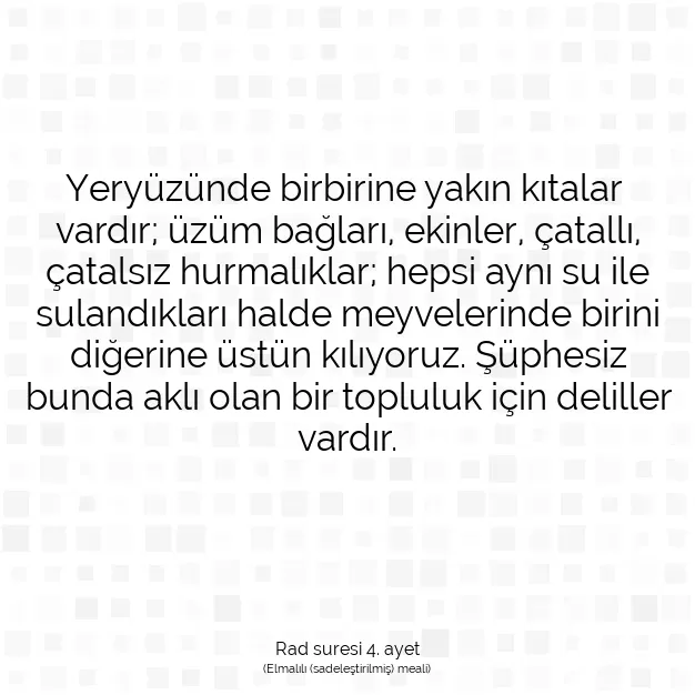 Ayetbul | Kuran Mealleri | Quran | Rad suresi 4. ayet