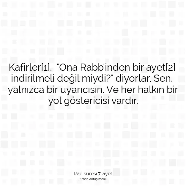 Ayetbul | Kuran Mealleri | Quran | Rad suresi 7. ayet