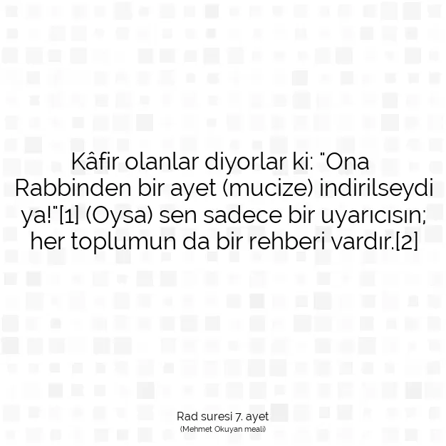 Ayetbul | Kuran Mealleri | Quran | Rad suresi 7. ayet