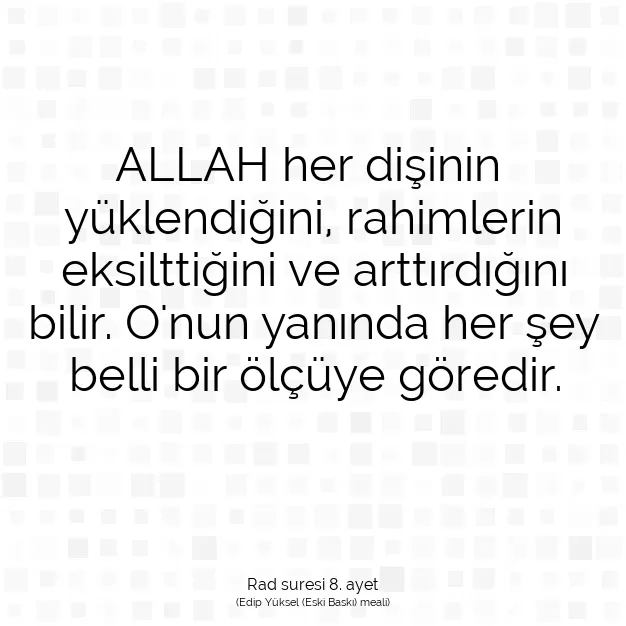 Ayetbul | Kuran Mealleri | Quran | Rad suresi 8. ayet