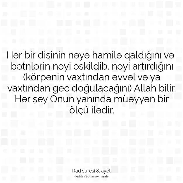 Ayetbul | Kuran Mealleri | Quran | Rad suresi 8. ayet