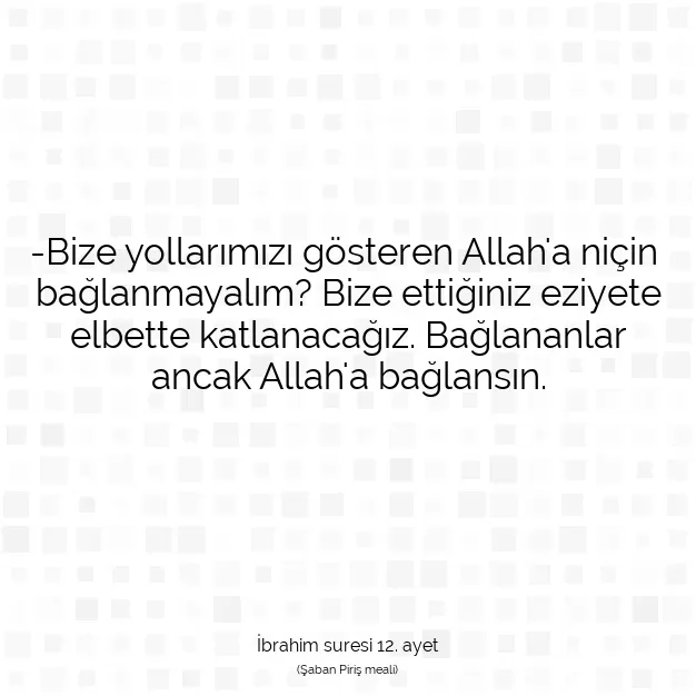 Ayetbul | Kuran Mealleri | Quran | İbrahim suresi 12. ayet