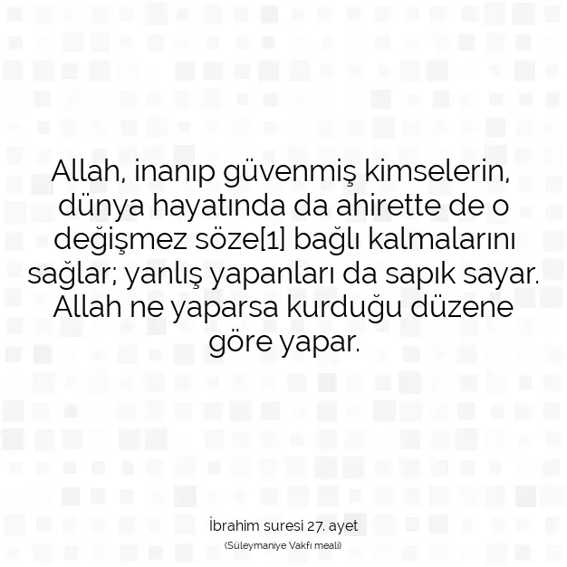 Ayetbul | Kuran Mealleri | Quran | İbrahim suresi 27. ayet