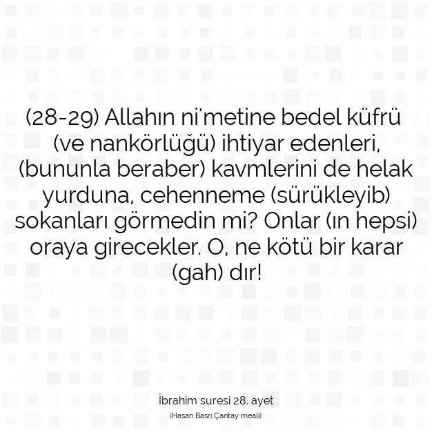 Ayetbul | Kuran Mealleri | Quran | İbrahim suresi 28. ayet