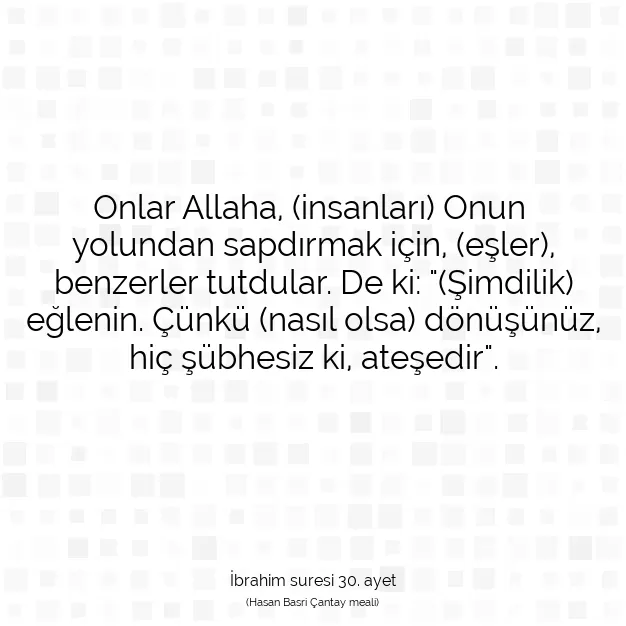 Ayetbul | Kuran Mealleri | Quran | İbrahim suresi 30. ayet