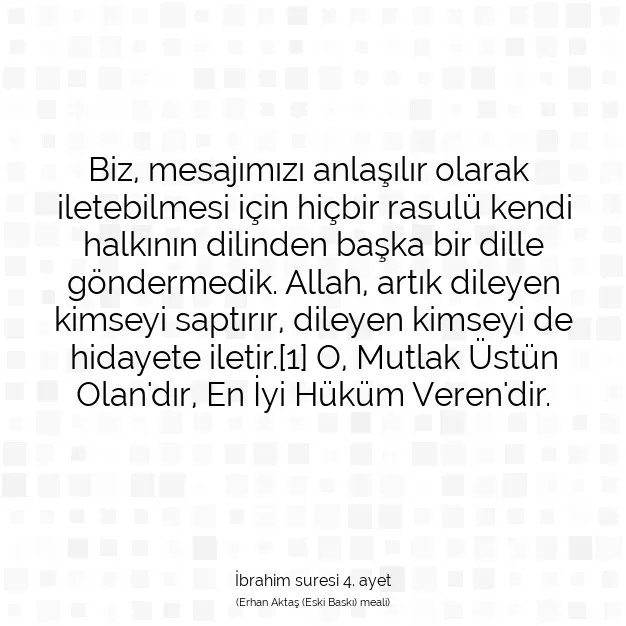 Ayetbul | Kuran Mealleri | Quran | İbrahim suresi 4. ayet