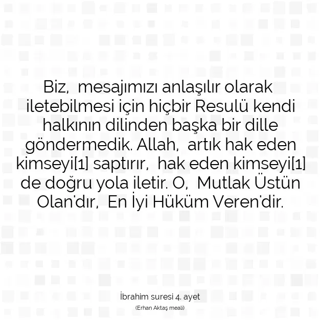 Ayetbul | Kuran Mealleri | Quran | İbrahim suresi 4. ayet