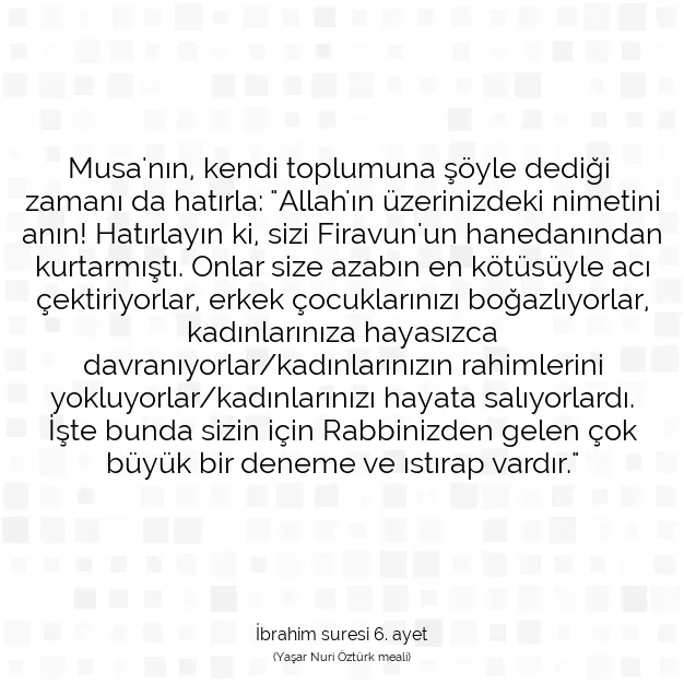 Ayetbul | Kuran Mealleri | Quran | İbrahim suresi 6. ayet