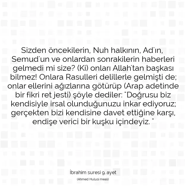 Ayetbul | Kuran Mealleri | Quran | İbrahim suresi 9. ayet