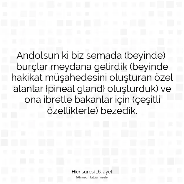 Ayetbul | Kuran Mealleri | Quran | Hicr suresi 16. ayet