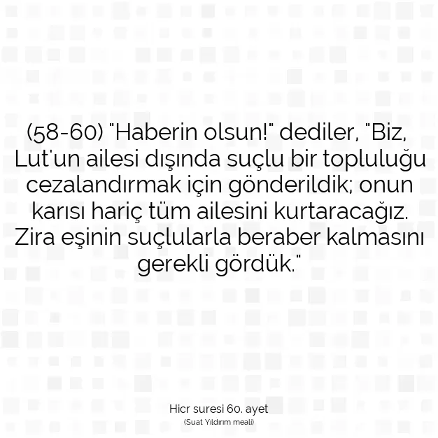 Ayetbul | Kuran Mealleri | Quran | Hicr suresi 60. ayet