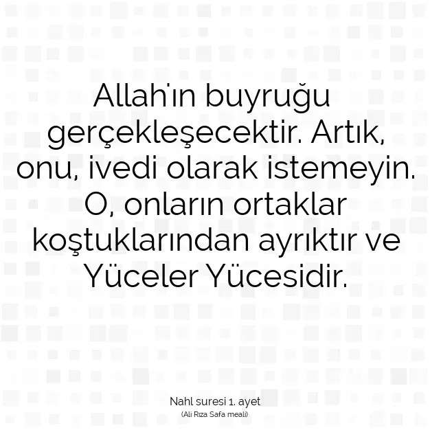 Ayetbul | Kuran Mealleri | Quran | Nahl suresi 1. ayet