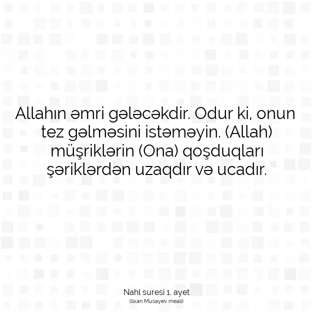 Ayetbul | Kuran Mealleri | Quran | Nahl suresi 1. ayet