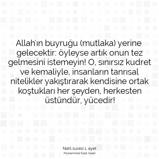 Ayetbul | Kuran Mealleri | Quran | Nahl suresi 1. ayet