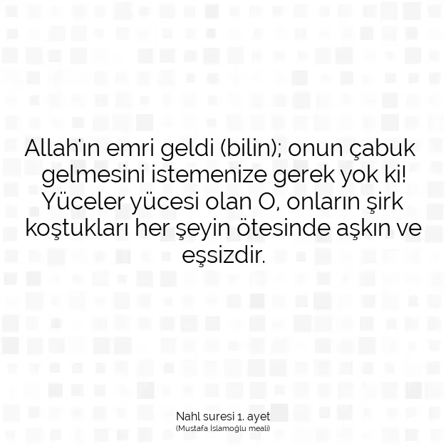 Ayetbul | Kuran Mealleri | Quran | Nahl suresi 1. ayet