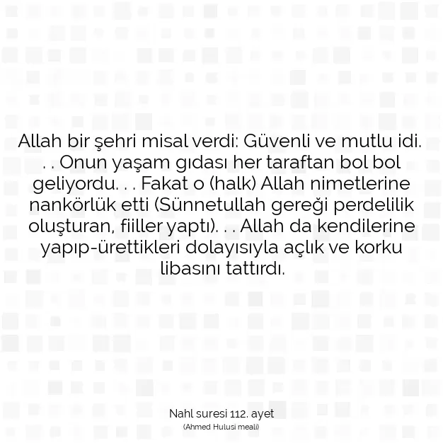 Ayetbul | Kuran Mealleri | Quran | Nahl suresi 112. ayet