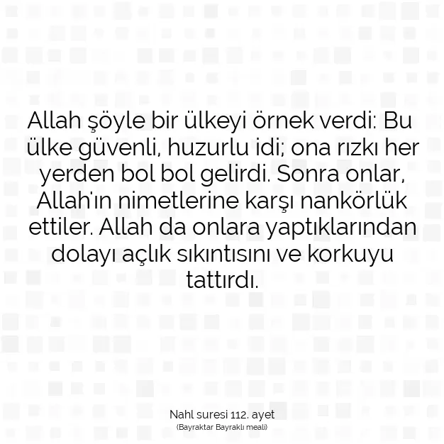 Ayetbul | Kuran Mealleri | Quran | Nahl suresi 112. ayet