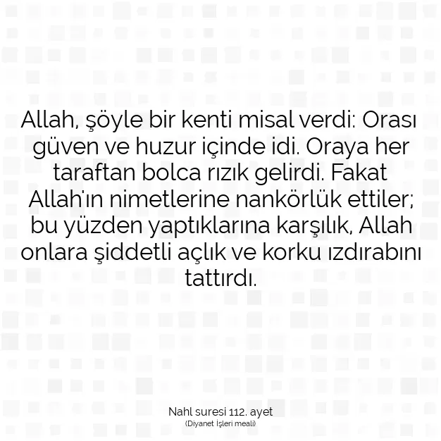 Ayetbul | Kuran Mealleri | Quran | Nahl suresi 112. ayet