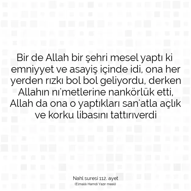 Ayetbul | Kuran Mealleri | Quran | Nahl suresi 112. ayet