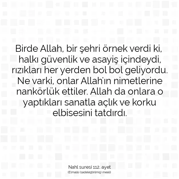 Ayetbul | Kuran Mealleri | Quran | Nahl suresi 112. ayet