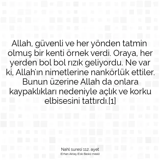 Ayetbul | Kuran Mealleri | Quran | Nahl suresi 112. ayet