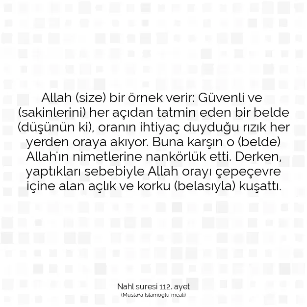 Ayetbul | Kuran Mealleri | Quran | Nahl suresi 112. ayet