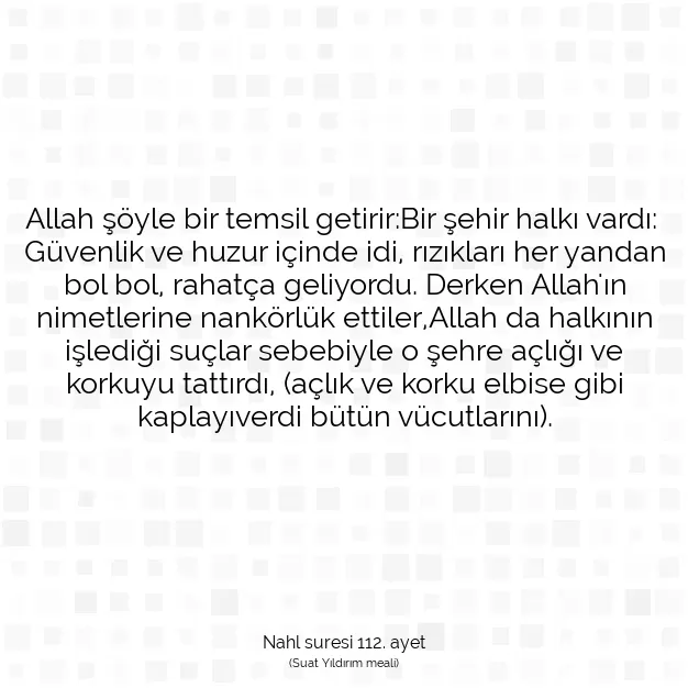 Ayetbul | Kuran Mealleri | Quran | Nahl suresi 112. ayet