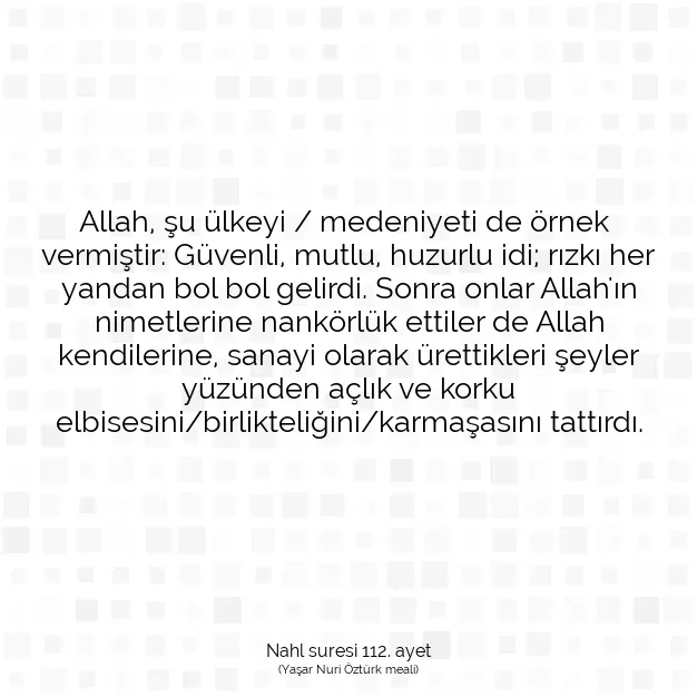 Ayetbul | Kuran Mealleri | Quran | Nahl suresi 112. ayet