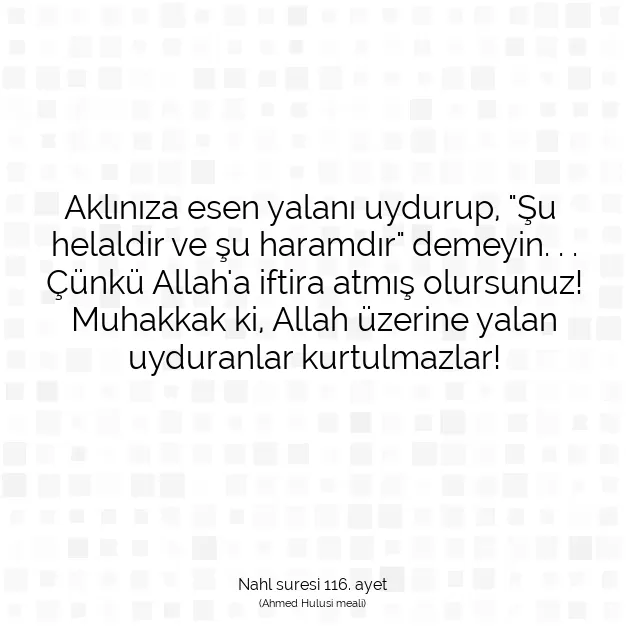 Ayetbul | Kuran Mealleri | Quran | Nahl suresi 116. ayet