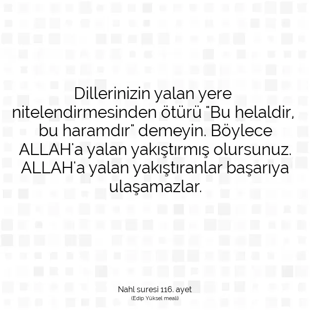 Ayetbul | Kuran Mealleri | Quran | Nahl suresi 116. ayet