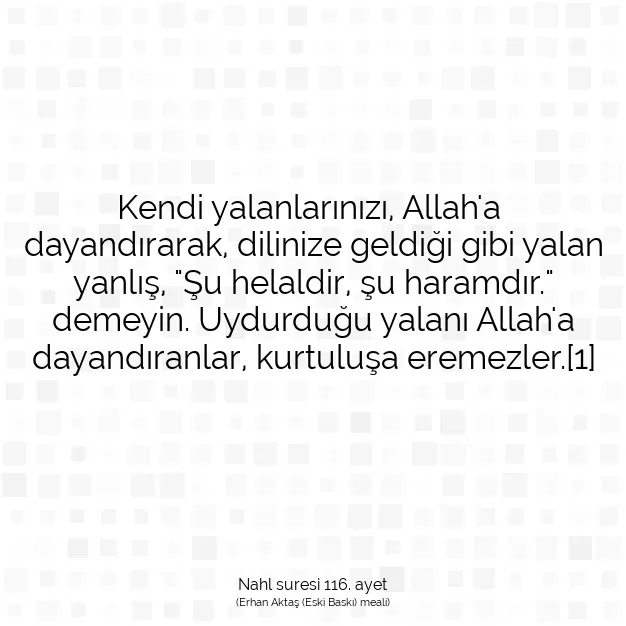 Ayetbul | Kuran Mealleri | Quran | Nahl suresi 116. ayet